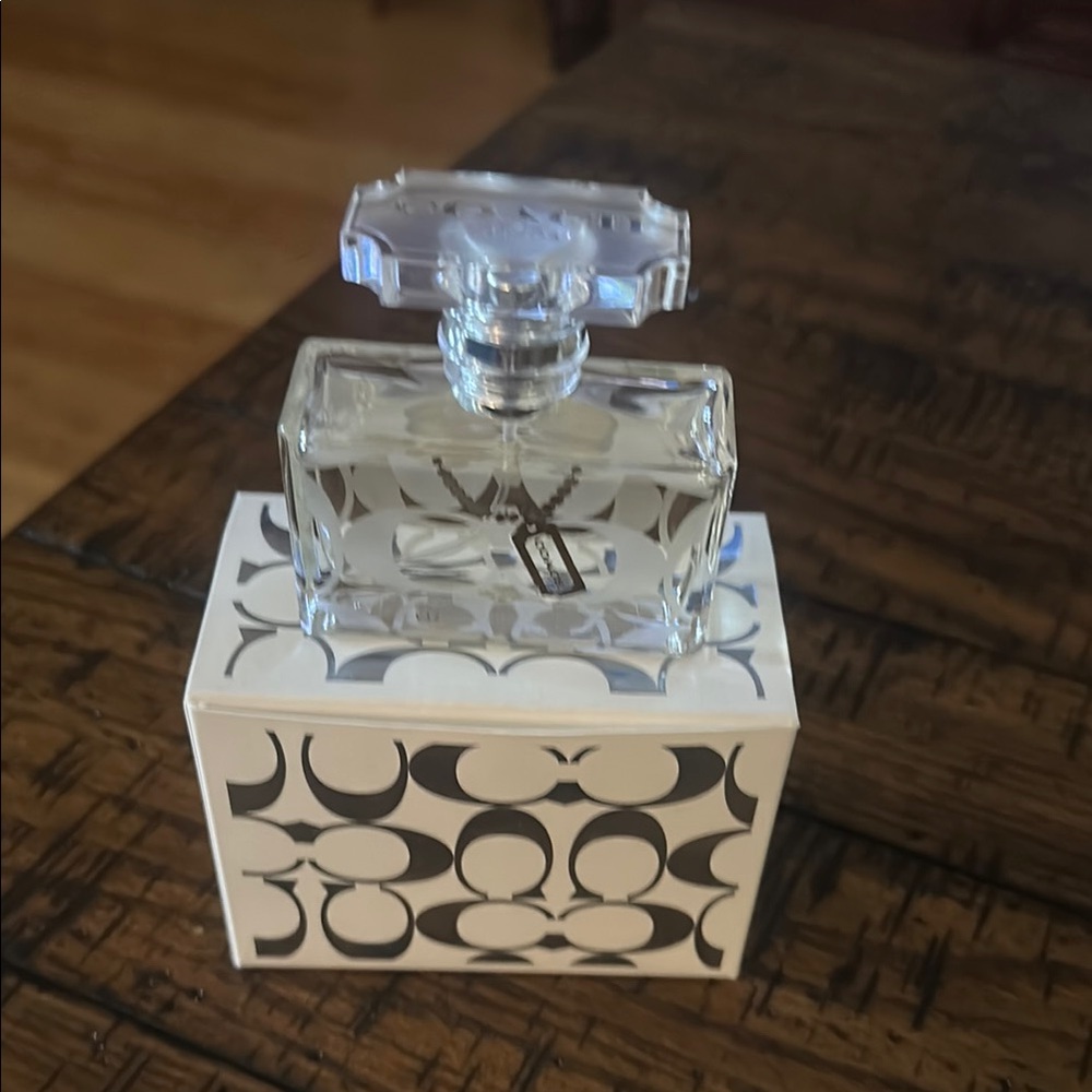 Coach Clear 1 ounce Perfume with Patterned Box